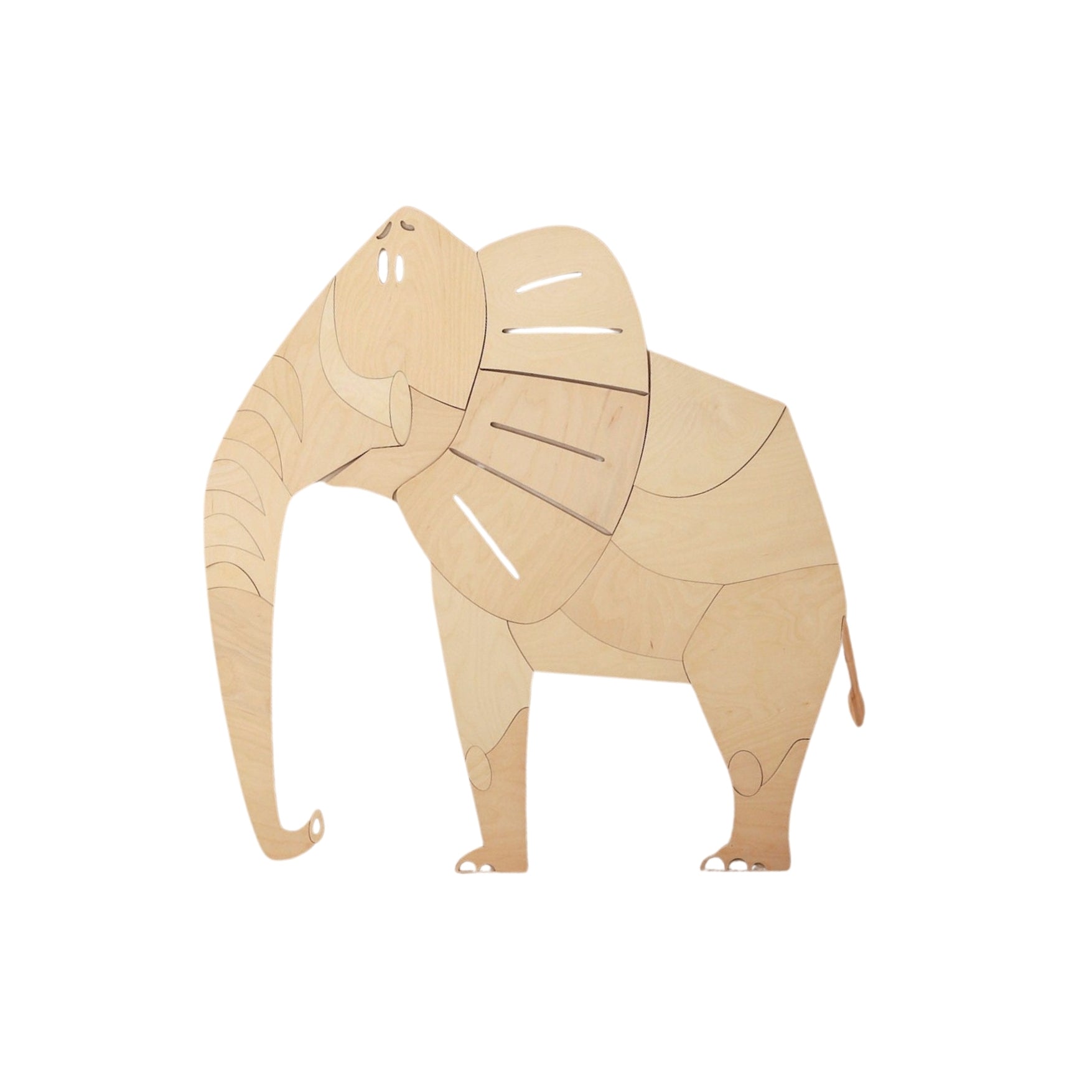 Wooden Safari Elephant – Wall Decoration