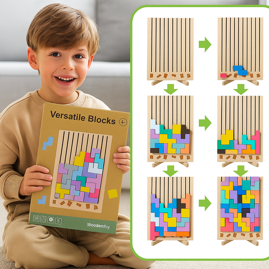 Tetris Montessori Träpussel