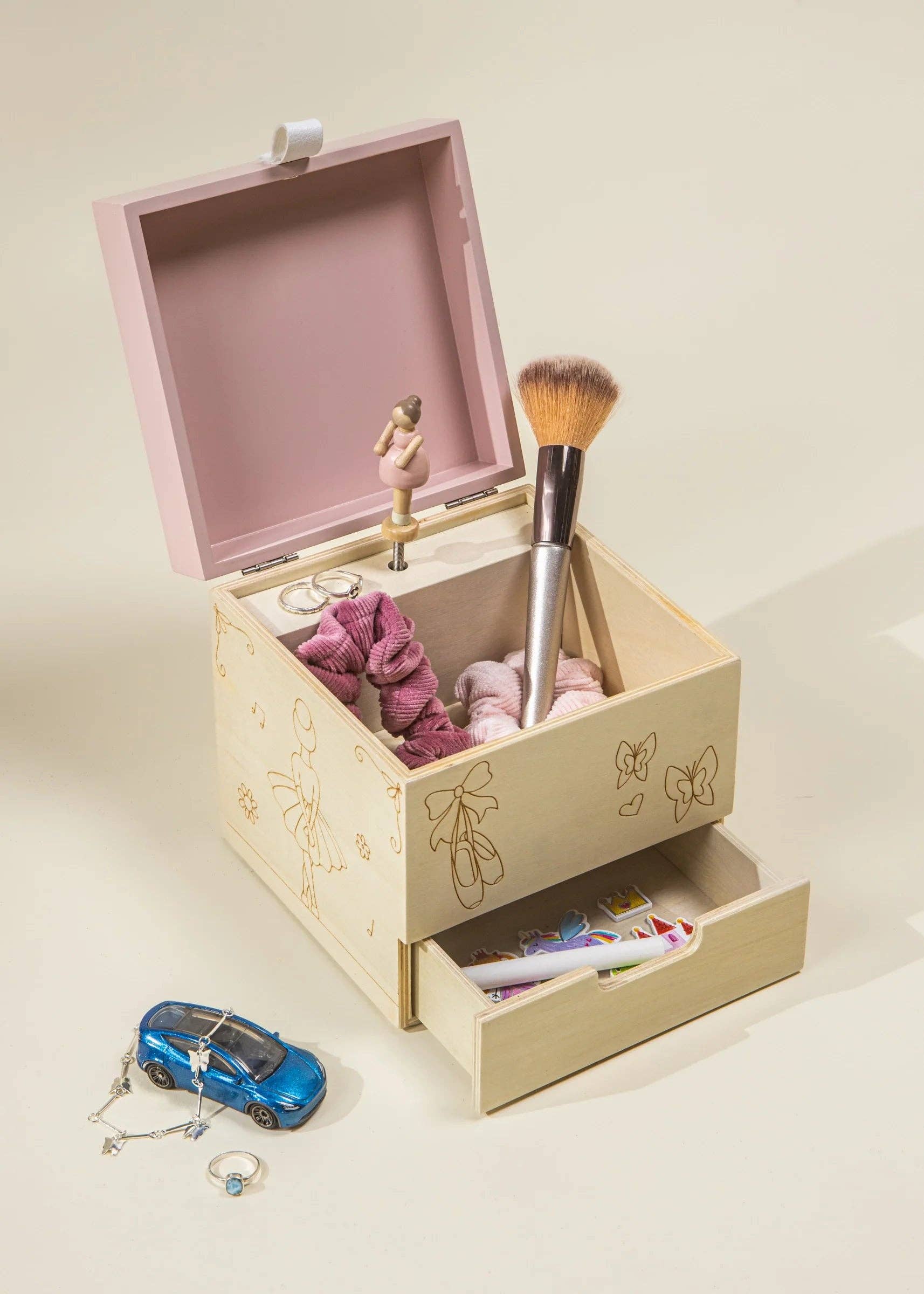 Houten Muziekdoos Ballerina | Met Zwanenmeer-melodie