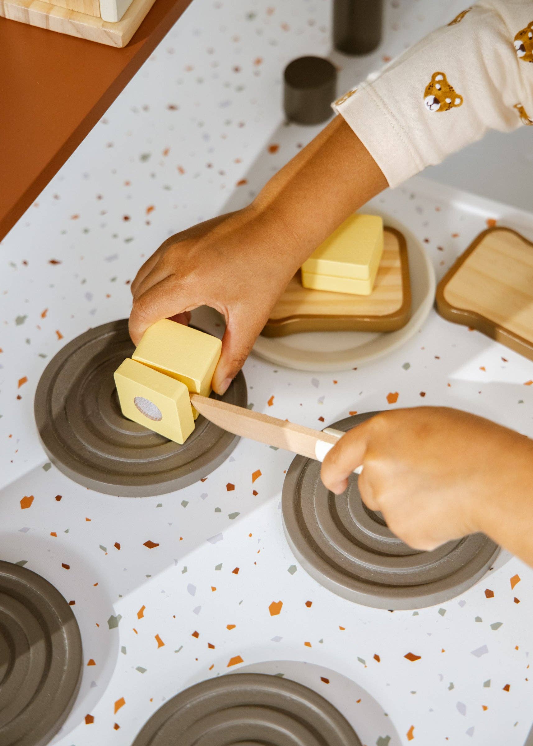 Houten Broodrooster Speelset | Speeltoaster met springbrood en boteraccessoires