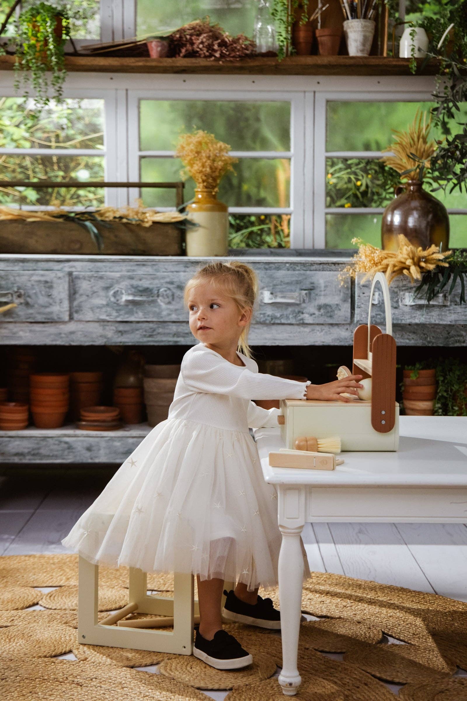 Houten Beauty Salon | Stylistenset met föhn, schaar en kappersaccessoires