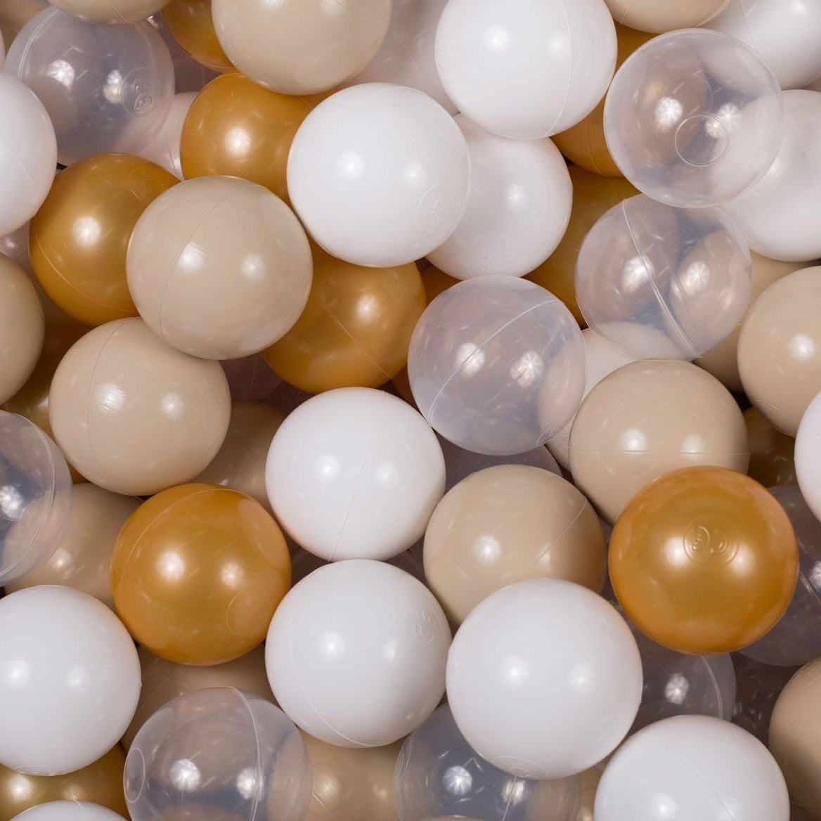 Ball Pit Balls 200pcs - Beige, White, Transparent