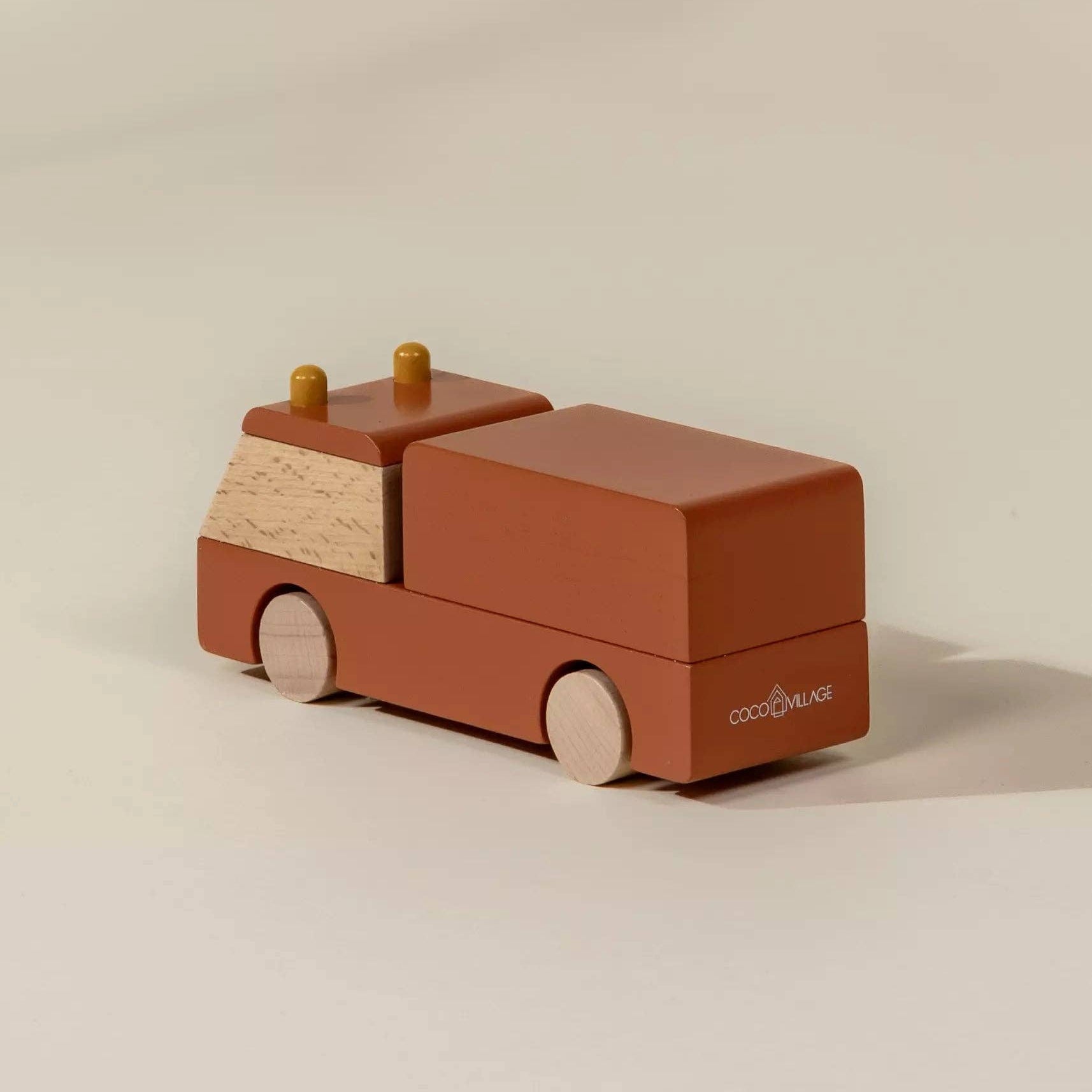 Houten Brandweerwagen | Stevig houten stadsvoertuig