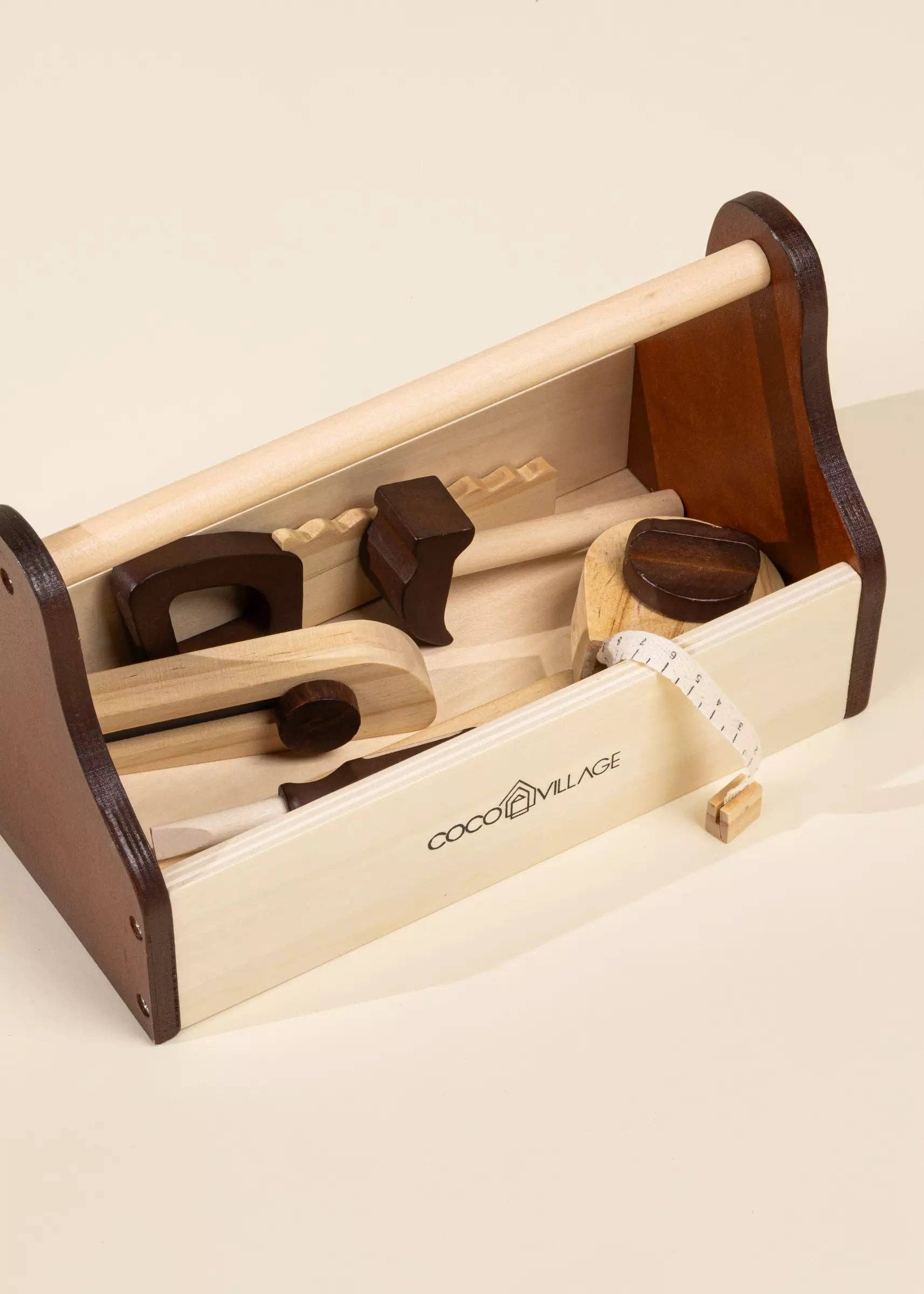 Houten Gereedschapsspeelset | Starterset met kist, zaag, hamer en meetgereedschap