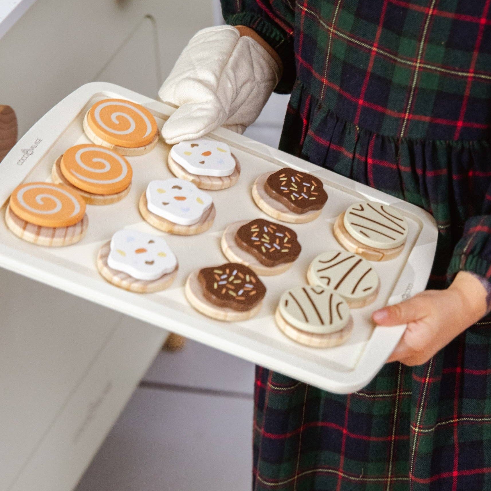 Houten Koekjes Speelset | Bakset met 12 verwisselbare koekjes en accessoires