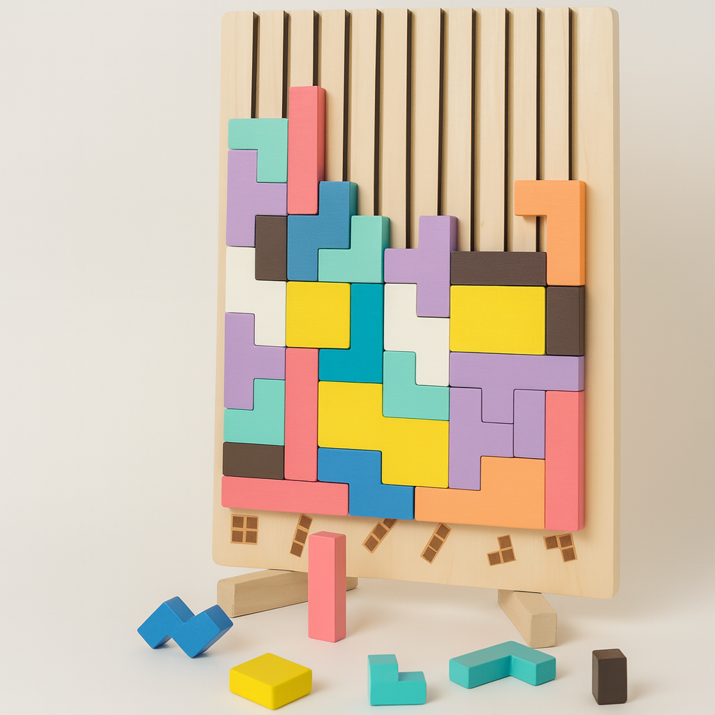 Tetris Montessori Träpussel