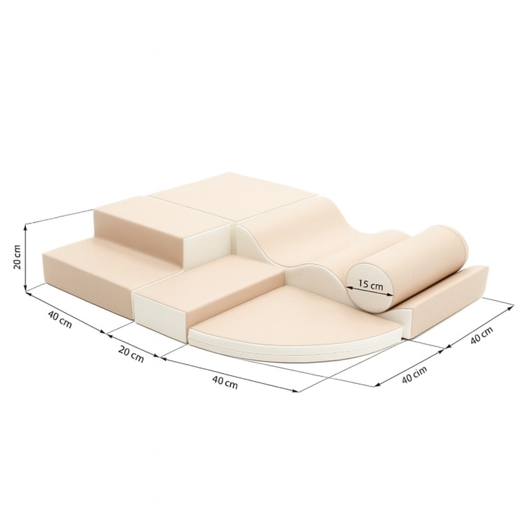 Bloques de juego de espuma suave beige (juego de 6 piezas)