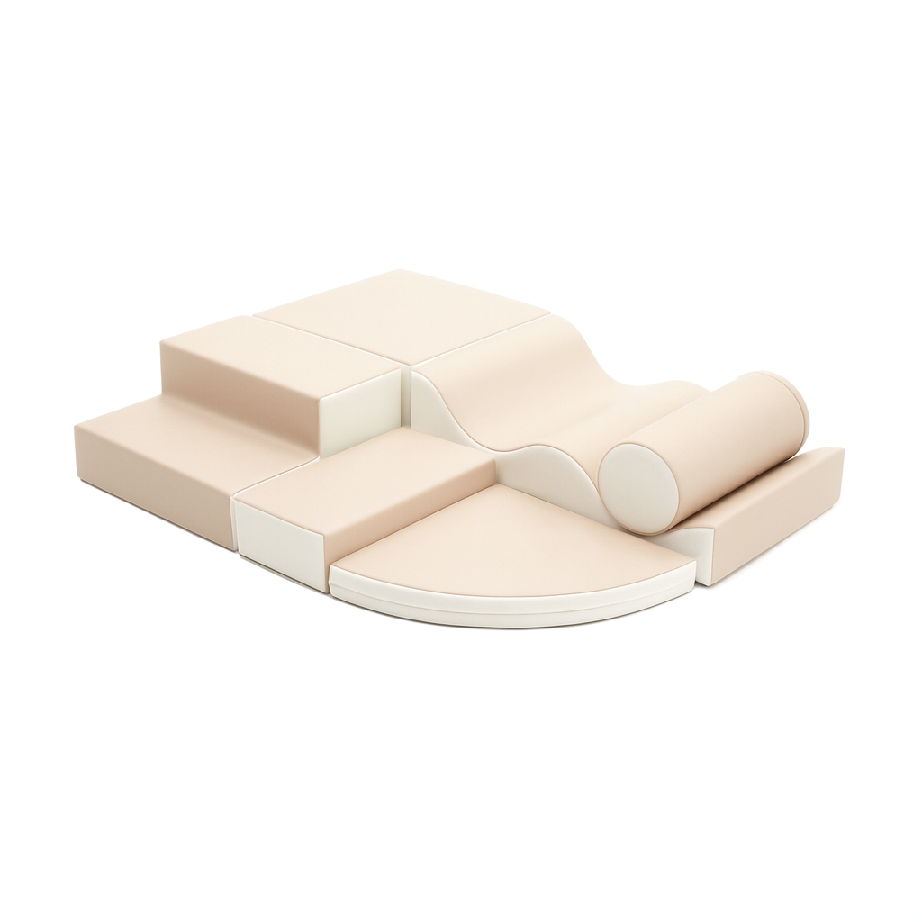 Bloques de juego de espuma suave beige (juego de 6 piezas)