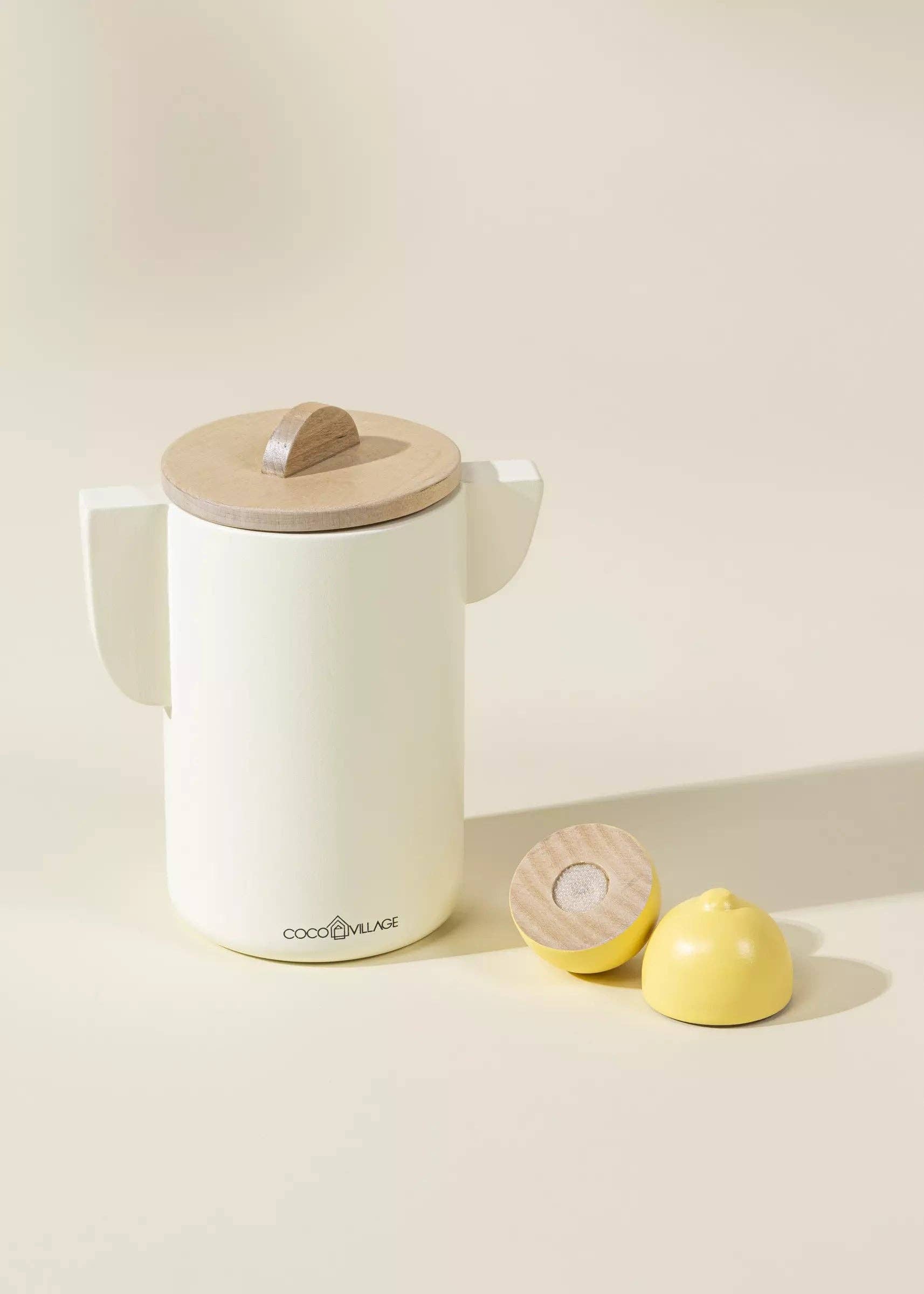 Houten Limonadeset | Creatieve speelset met 3 glazen, kan en fruitaccessoires