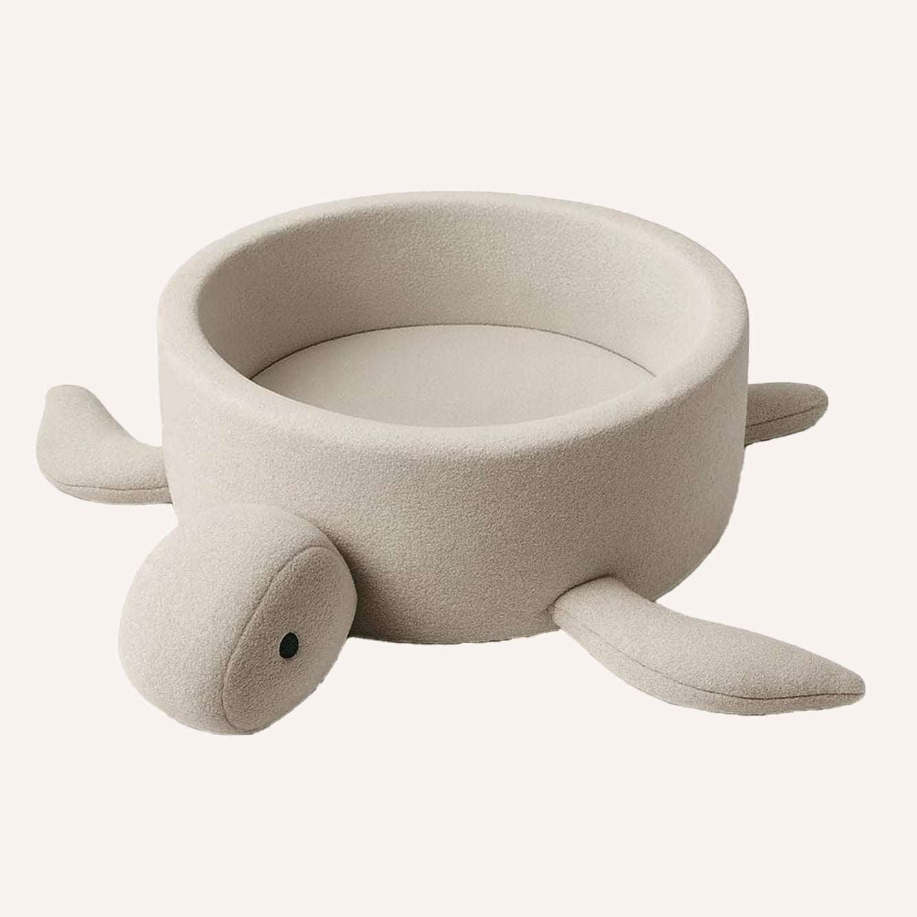 Bouclé Schildpad Beige – Ballenbak (zonder ballen)