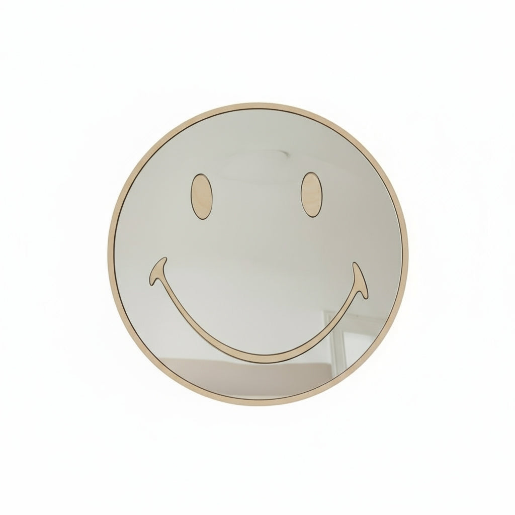 Goldener Holz-Smiley – Spiegel